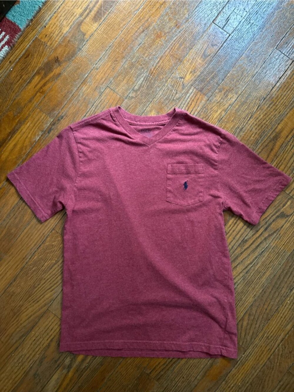 Ralph Lauren Short Sleeve Pocket Tee in Soft Red Heather